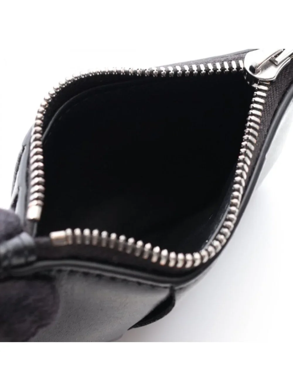 Bottega Veneta Coin Case Cassette Card Black Leather